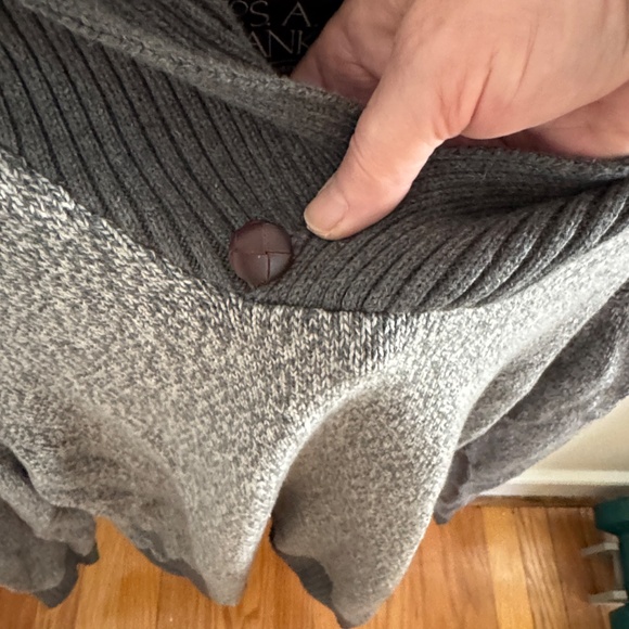 Jos. A. Bank grey marled cotton shawl collared pullover for men, size XL - Picture 4 of 6